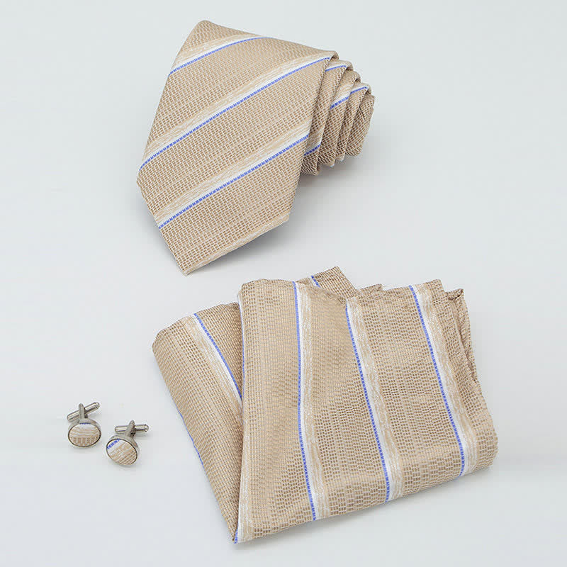 Set di 3 cravatte casual a righe da ufficio per uomo
