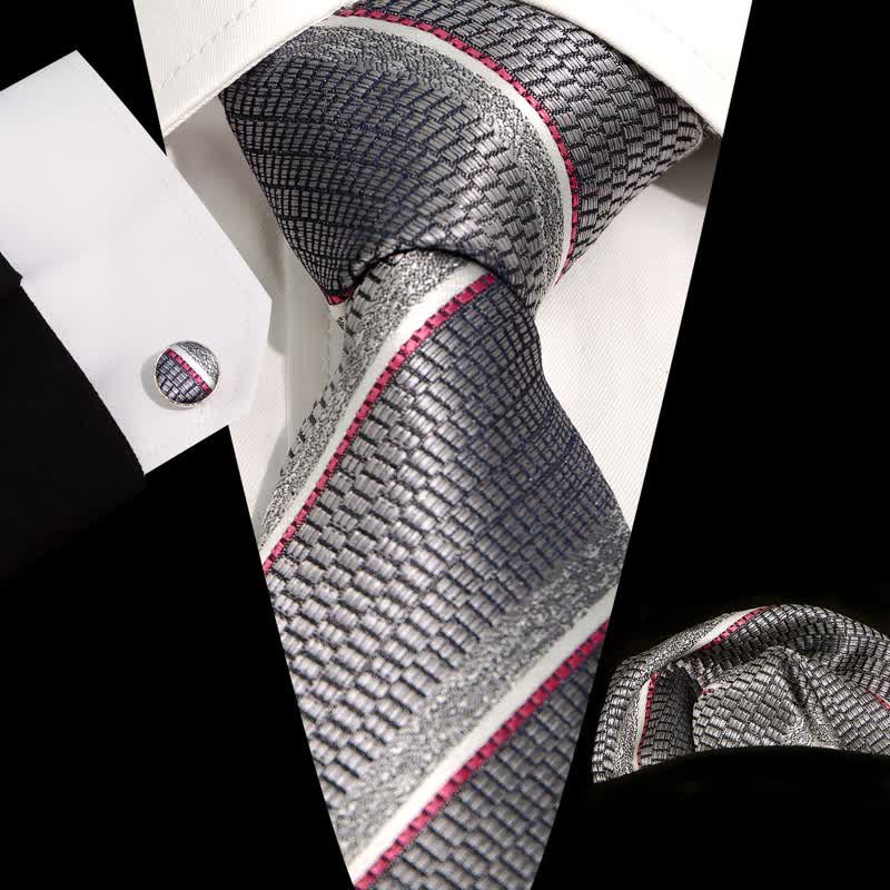 Set di 3 cravatte casual a righe da ufficio per uomo