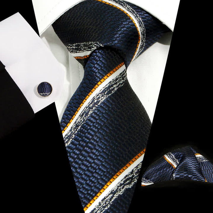 Set di 3 cravatte casual a righe da ufficio per uomo