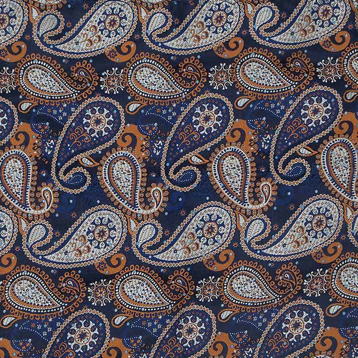 Set di 3 cravatte da uomo con motivo Paisley blu e arancione - image 4