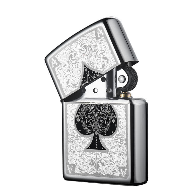 Accendino a cherosene ricaricabile Ace of Spades Black Ice