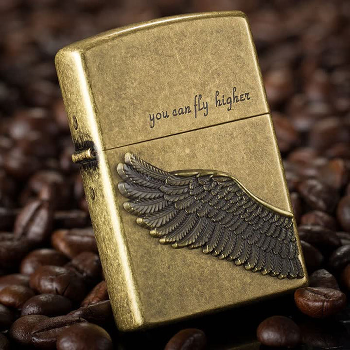 Accendino a cherosene ricaricabile Flying Angel Wings - Bronzo - image 0