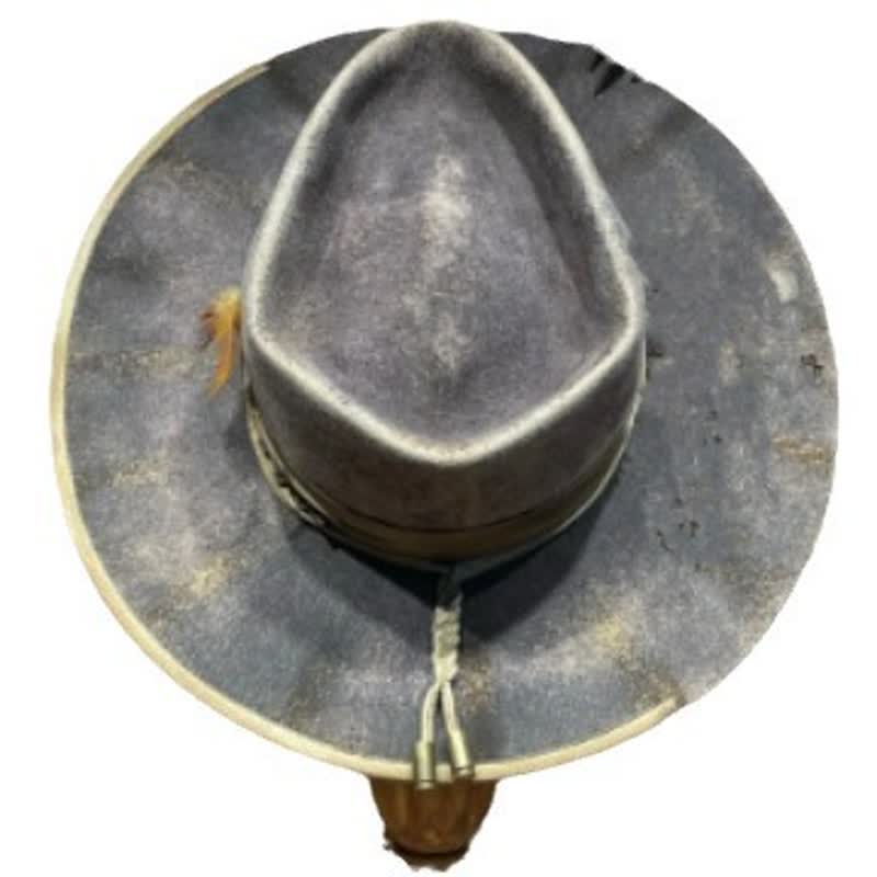 Cappello da cowboy con piume Fedoras grigio scuro vecchio stile