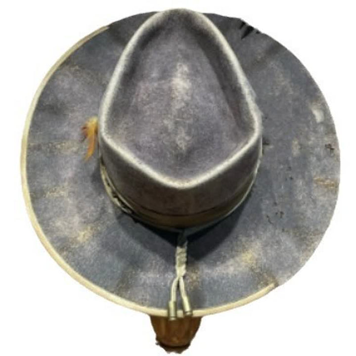 Cappello da cowboy con piume Fedoras grigio scuro vecchio stile