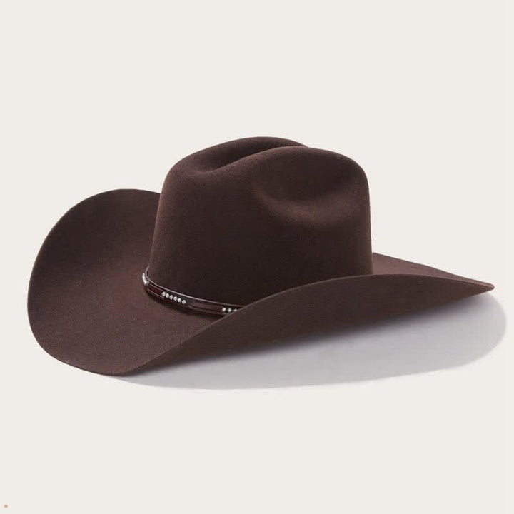 Cappello da cowboy a tesa larga semplice color caffè