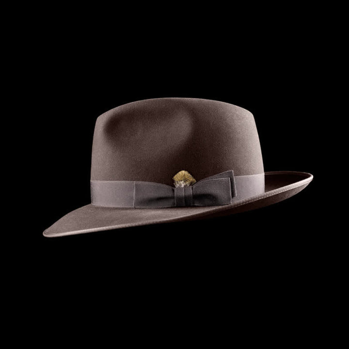 Cappello da cowboy in feltro di lana classico da viaggiatore a tinta unita