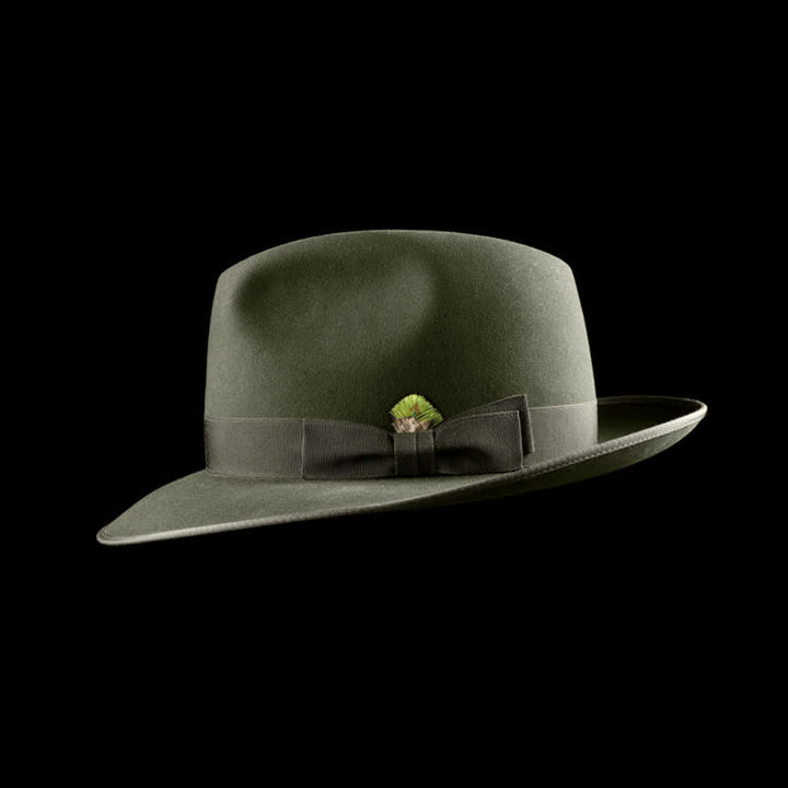 Cappello da cowboy in feltro di lana classico da viaggiatore a tinta unita