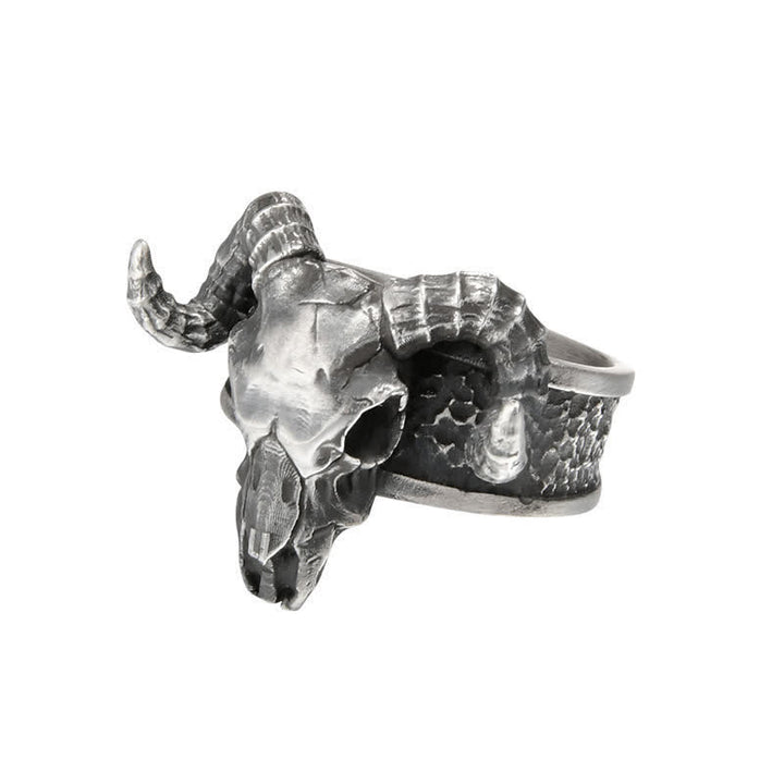 Anello regolabile da uomo con apertura a forma di capra fantasma diavolo inferno