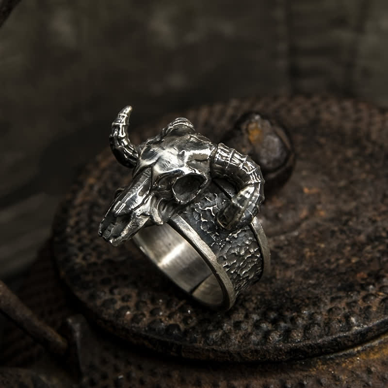 Anello regolabile da uomo con apertura a forma di capra fantasma diavolo inferno - image 2