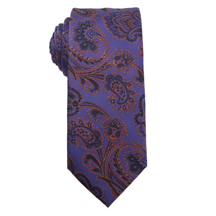 Cravatta da sera con accessori della serie viola retrò da uomo - Stile n. 7 - image 8