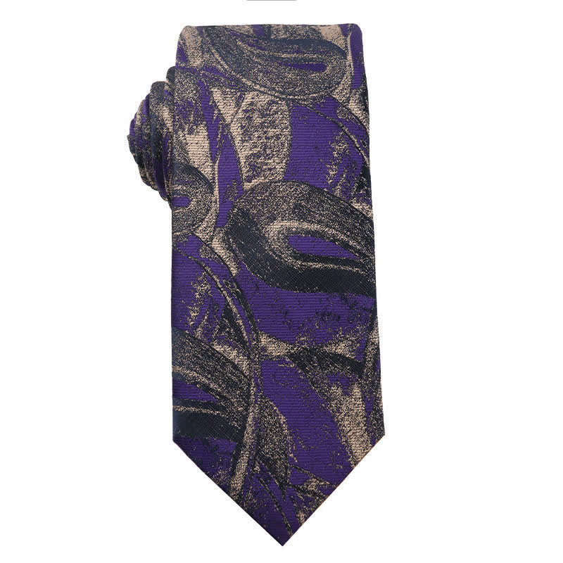 Cravatta da sera con accessori della serie viola retrò da uomo
