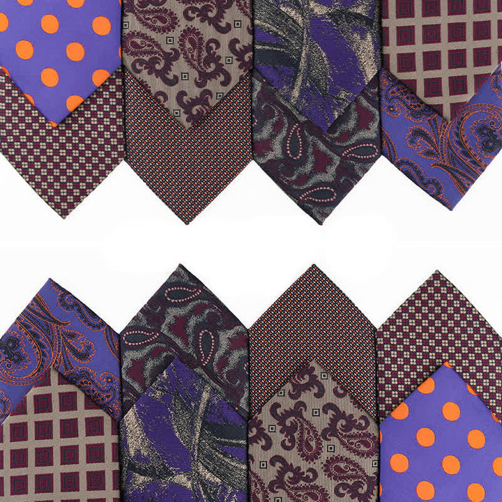 Cravatta da sera con accessori della serie viola retrò da uomo