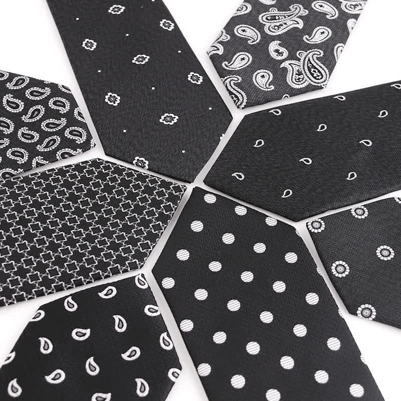 Cravatta da sera con accessori in bianco e nero da uomo