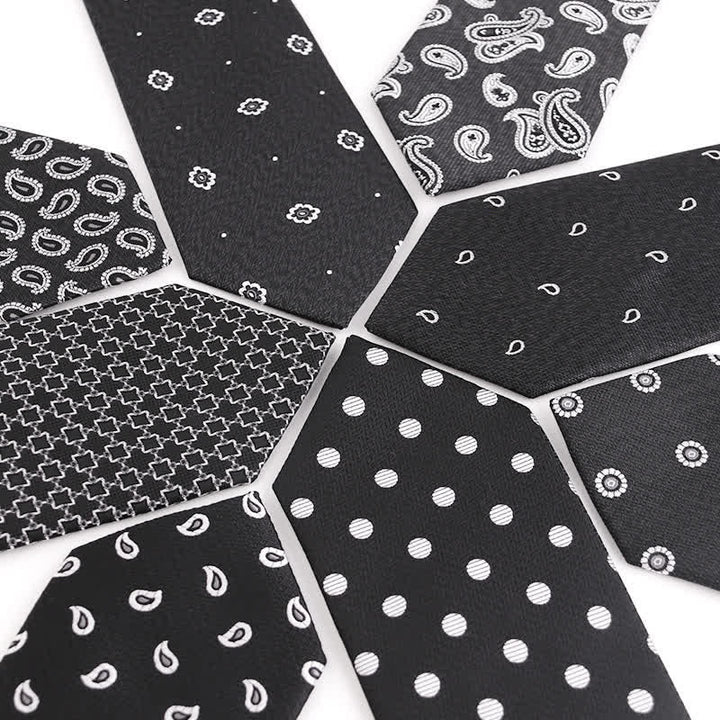 Cravatta da sera con accessori in bianco e nero da uomo