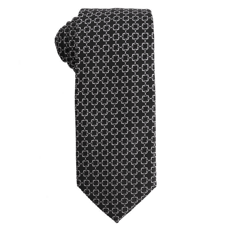 Cravatta da sera con accessori in bianco e nero da uomo - Stile n. 8 - image 9