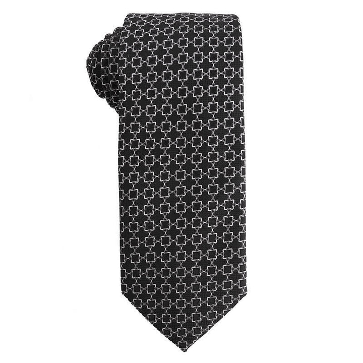 Cravatta da sera con accessori in bianco e nero da uomo - Stile n. 8 - image 9