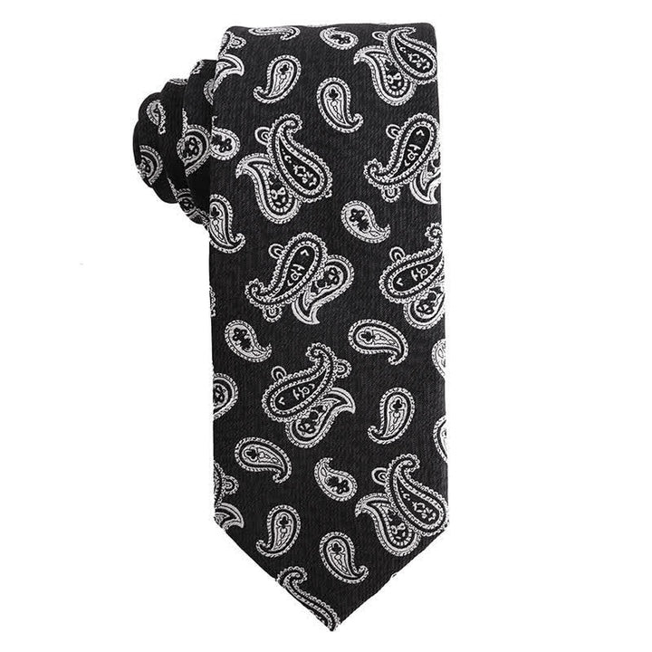 Cravatta da sera con accessori in bianco e nero da uomo - Stile n. 4 - image 5