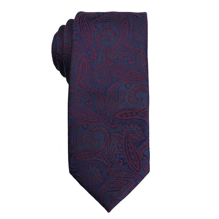 Cravatta da uomo con accessori per abito da sera Paisley della serie rosso scuro