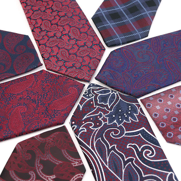Cravatta da uomo con accessori per abito da sera Paisley della serie rosso scuro