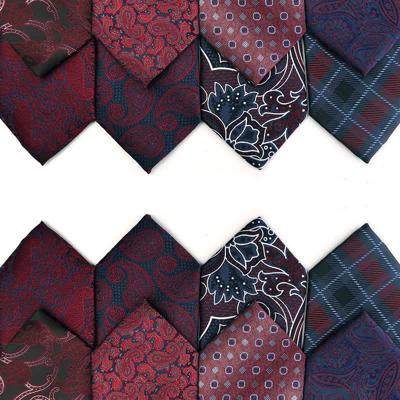 Cravatta da uomo con accessori per abito da sera Paisley della serie rosso scuro - image 0