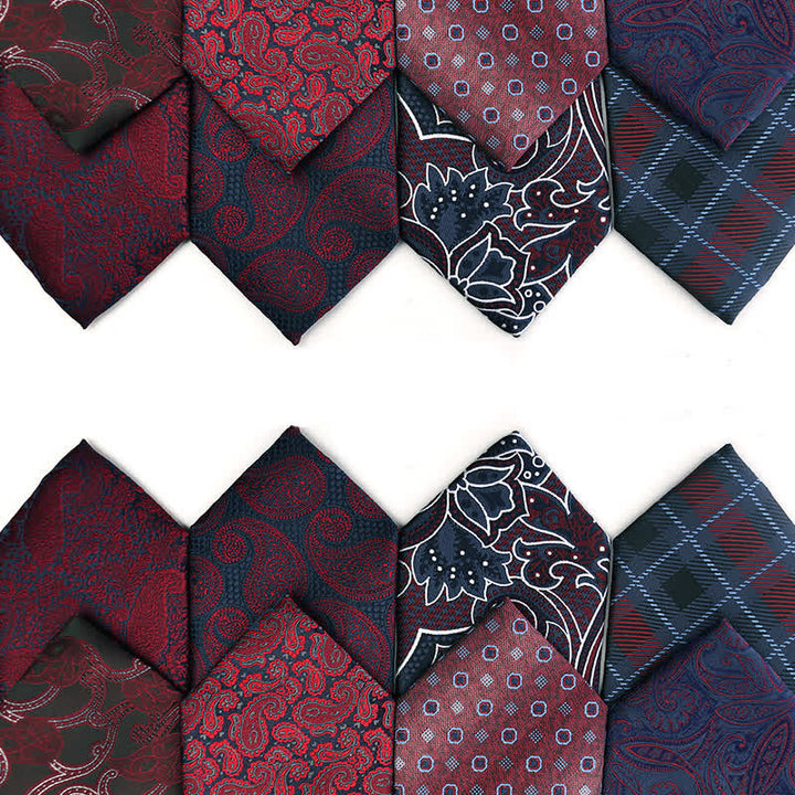 Cravatta da uomo con accessori per abito da sera Paisley della serie rosso scuro