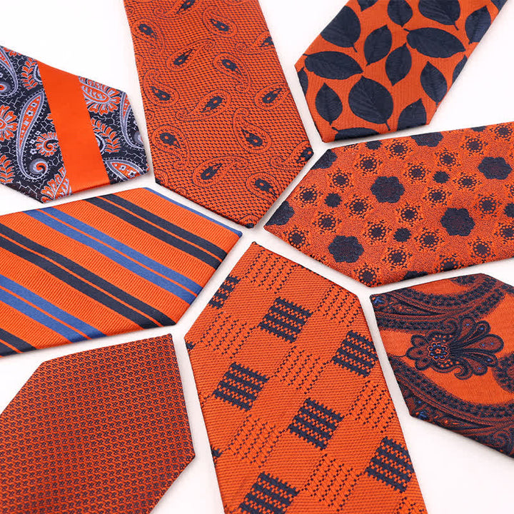 Cravatta accessori per abito da sera serie arancione estiva da uomo