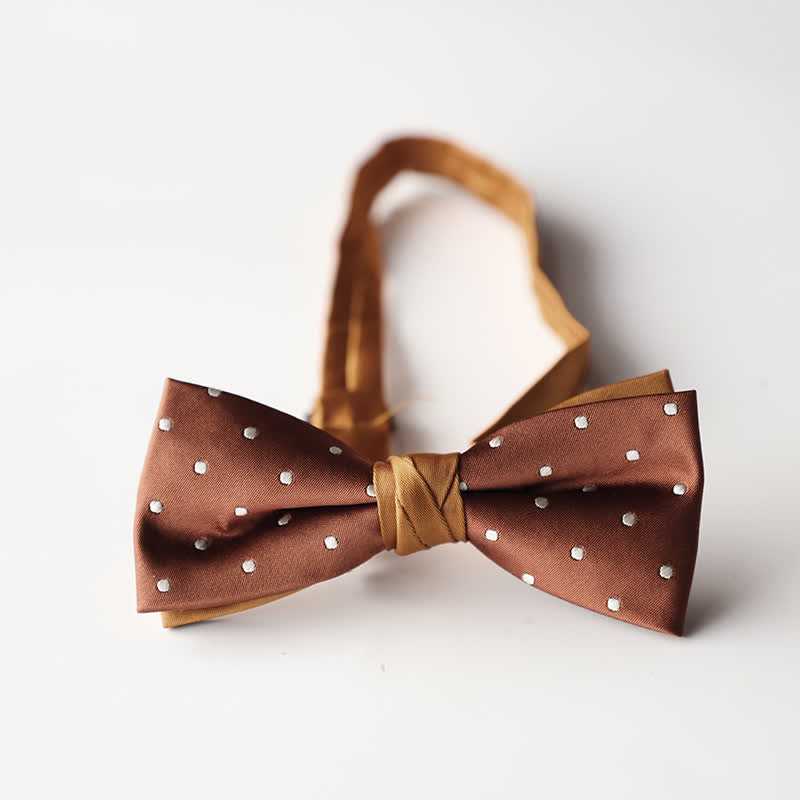 Papillon da uomo a doppio strato in tessuto jacquard a righe floreali