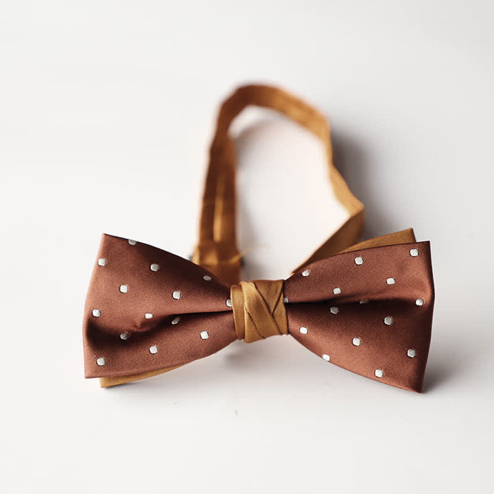 Papillon da uomo a doppio strato in tessuto jacquard a righe floreali