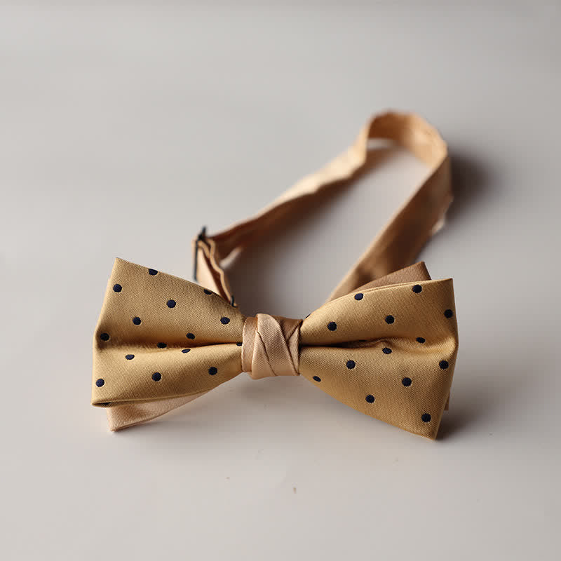 Papillon da uomo a doppio strato in tessuto jacquard a righe floreali