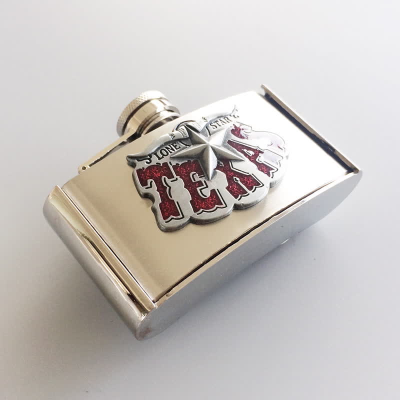 Cintura in pelle fai da te da 3oz Texas Star da uomo con fiaschetta nascosta - image 1