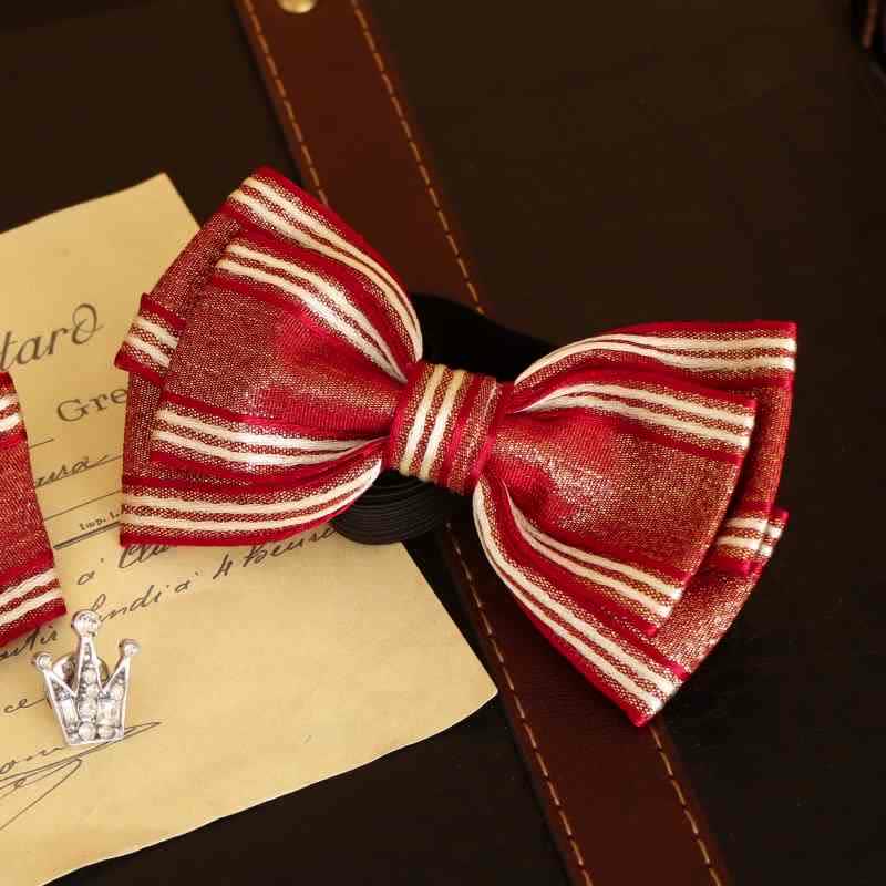 Papillon classico a righe a triplo strato lucido da uomo - image 3