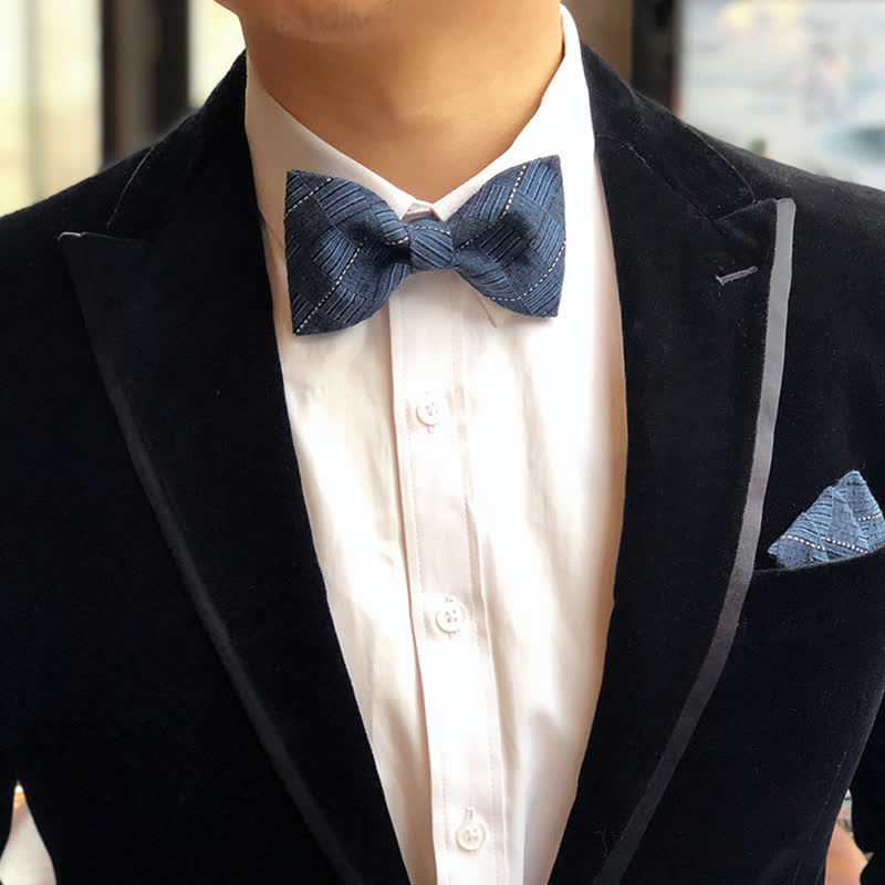 Papillon da sposo con motivo scozzese in stile britannico da uomo - image 1
