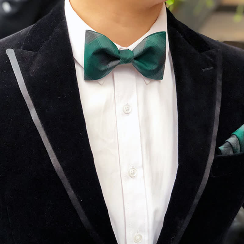 Papillon da sposo con motivo scozzese in stile britannico da uomo