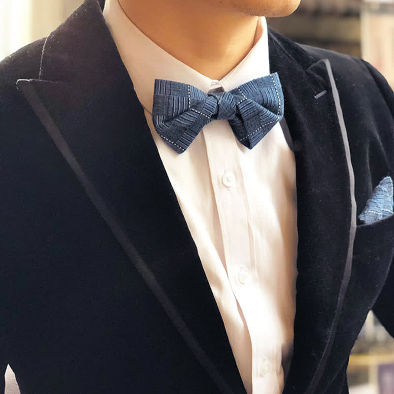 Papillon da sposo con motivo scozzese in stile britannico da uomo