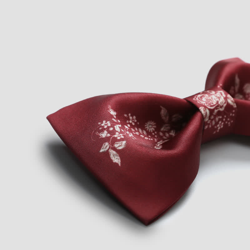 Papillon da uomo elegante con motivo floreale e vegetale
