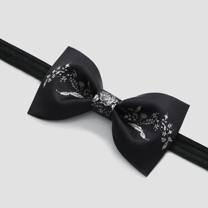 Papillon da uomo elegante con motivo floreale e vegetale