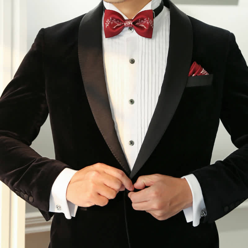 Papillon da uomo elegante con motivo floreale e vegetale