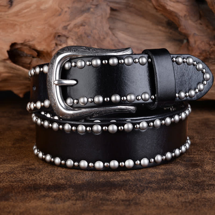 Cintura in pelle con accessori per abbigliamento gotico con borchie e rivetti rotondi