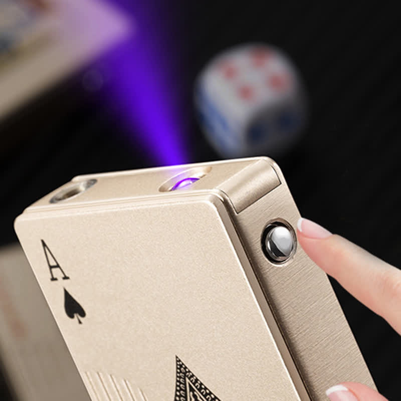 Accendino a butano ricaricabile personalizzato con retro personalizzato e carte da poker