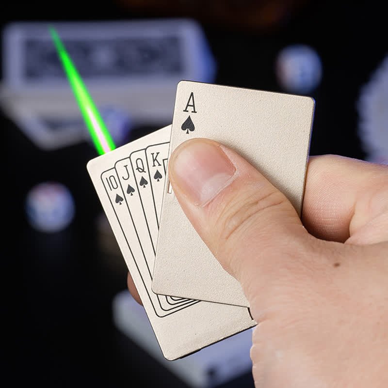 Accendino a butano ricaricabile personalizzato con retro personalizzato e carte da poker