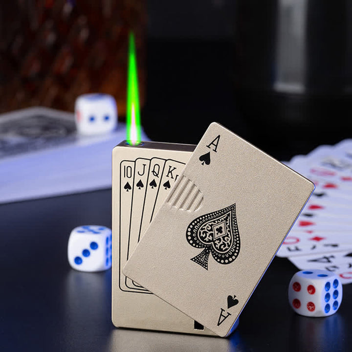 Accendino a butano ricaricabile personalizzato con retro personalizzato e carte da poker