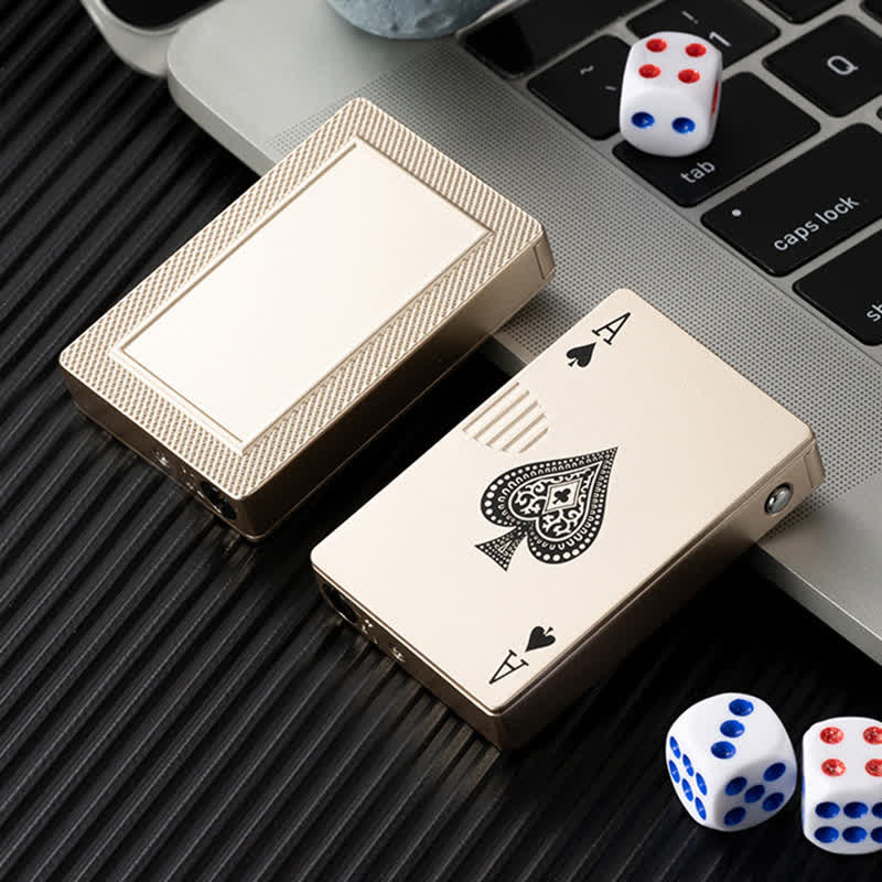 Accendino a butano ricaricabile personalizzato con retro personalizzato e carte da poker