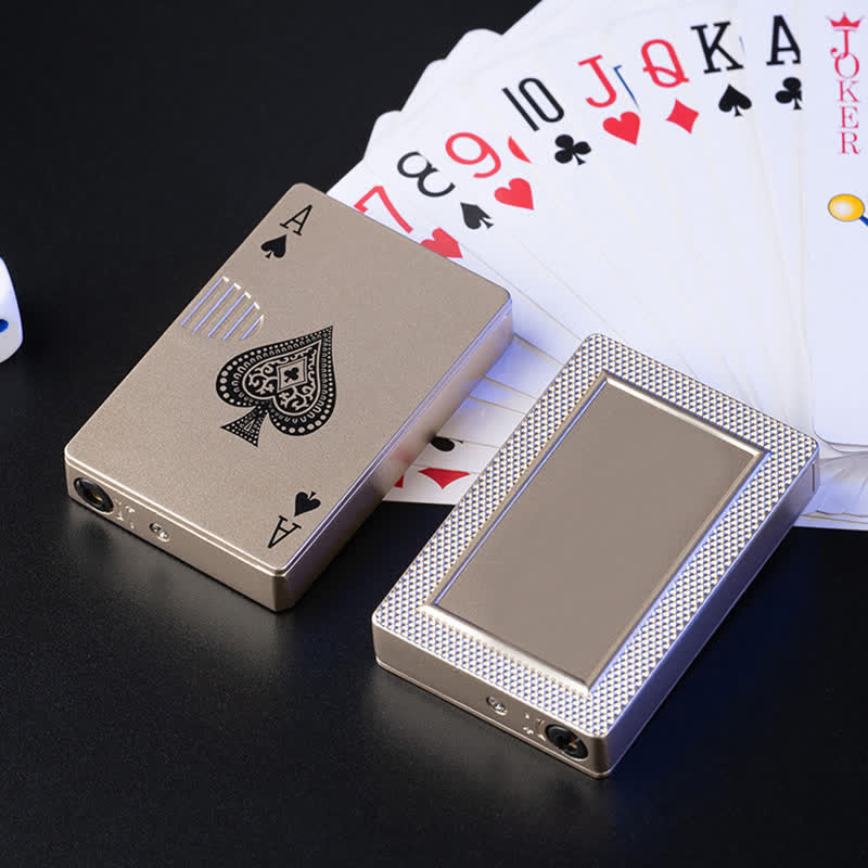 Accendino a butano ricaricabile personalizzato con retro personalizzato e carte da poker