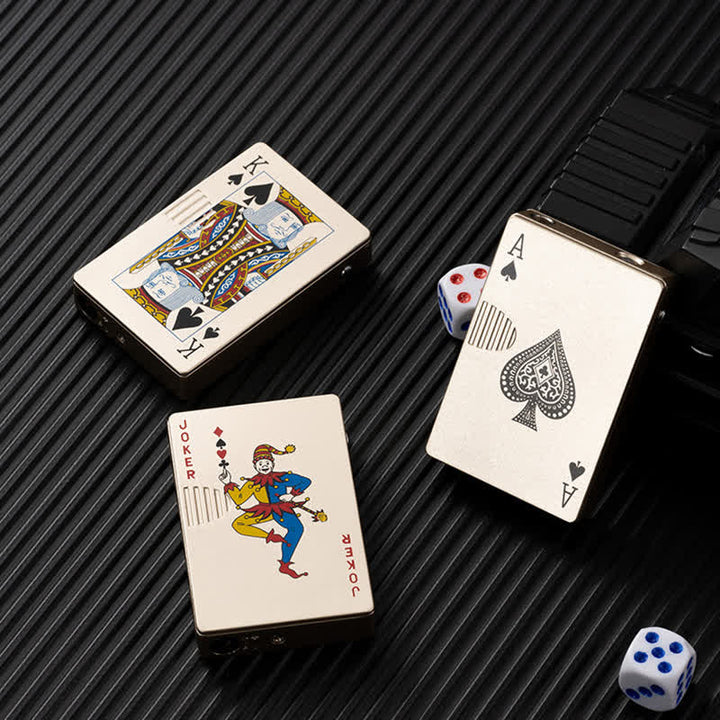 Accendino a butano ricaricabile personalizzato con retro personalizzato e carte da poker