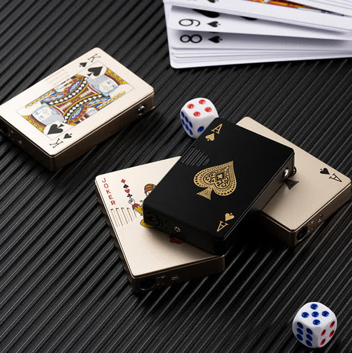 Accendino a butano ricaricabile personalizzato con retro personalizzato e carte da poker