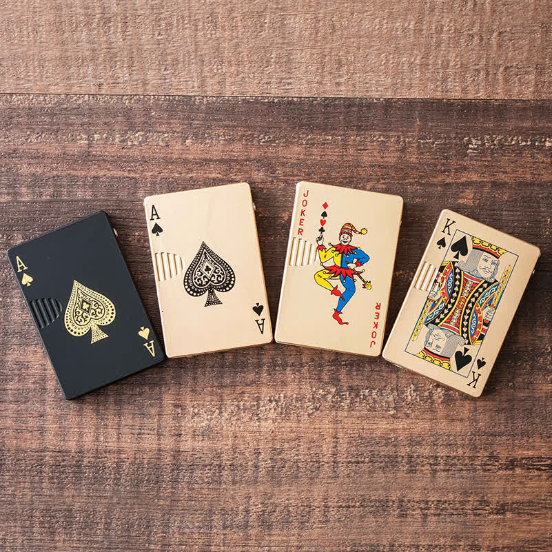 Accendino a butano ricaricabile personalizzato con retro personalizzato e carte da poker