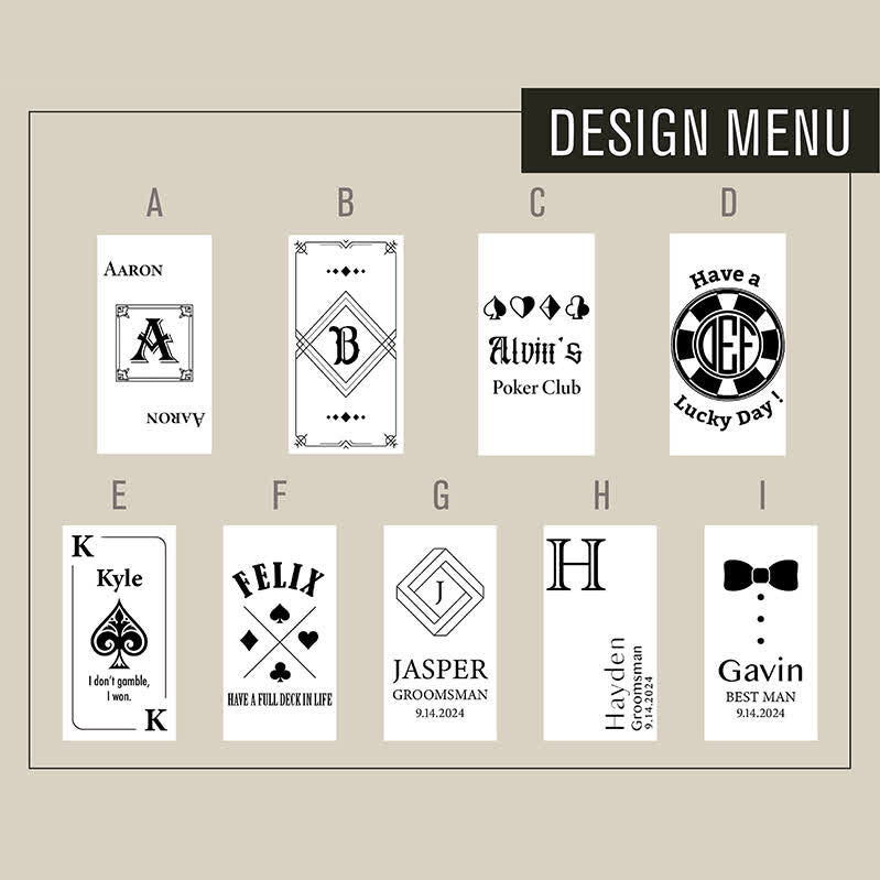 Accendino a butano ricaricabile personalizzato con retro personalizzato e carte da poker