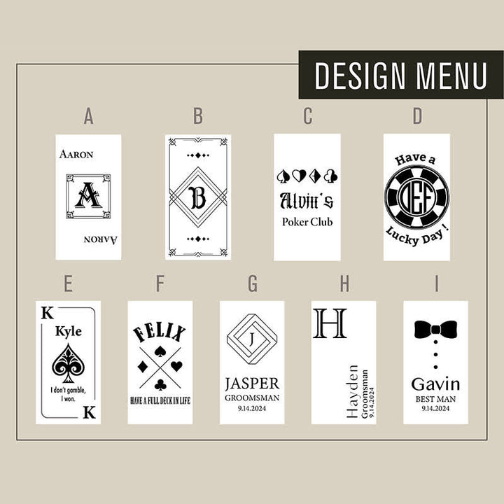 Accendino a butano ricaricabile personalizzato con retro personalizzato e carte da poker