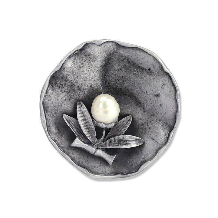 Spilla decorativa in perle di bambù rotonde retrò da donna