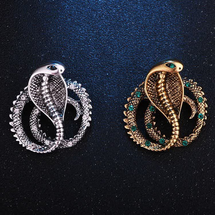 Spilla unisex originale retrò Cobra con strass
